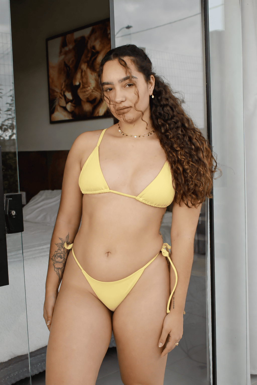 Calcinha Ilha Lacinho Amarelo Manteiga